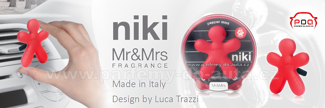 Panáček NIKI červený Pepper Mint - Máta vůně do auta Mr&Mrs Fragrance